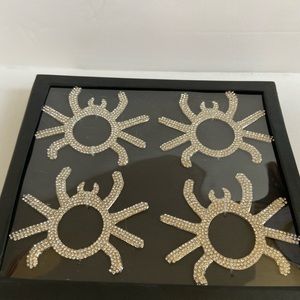 Tahari Home Spider Rhinestone Jeweled Napkin Rings